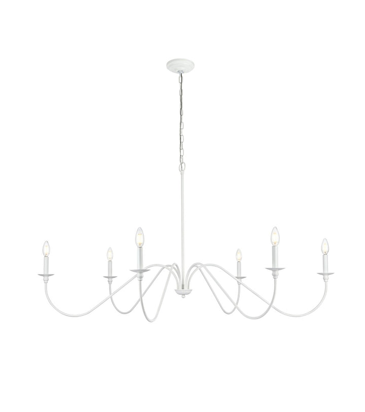 54 Inch Chandelier In White by Living District