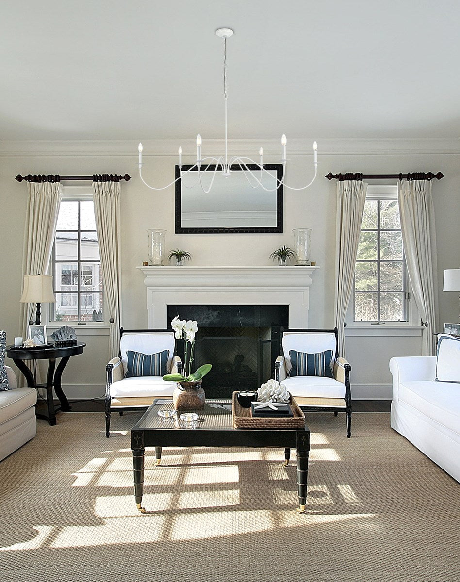 54 Inch Chandelier In White