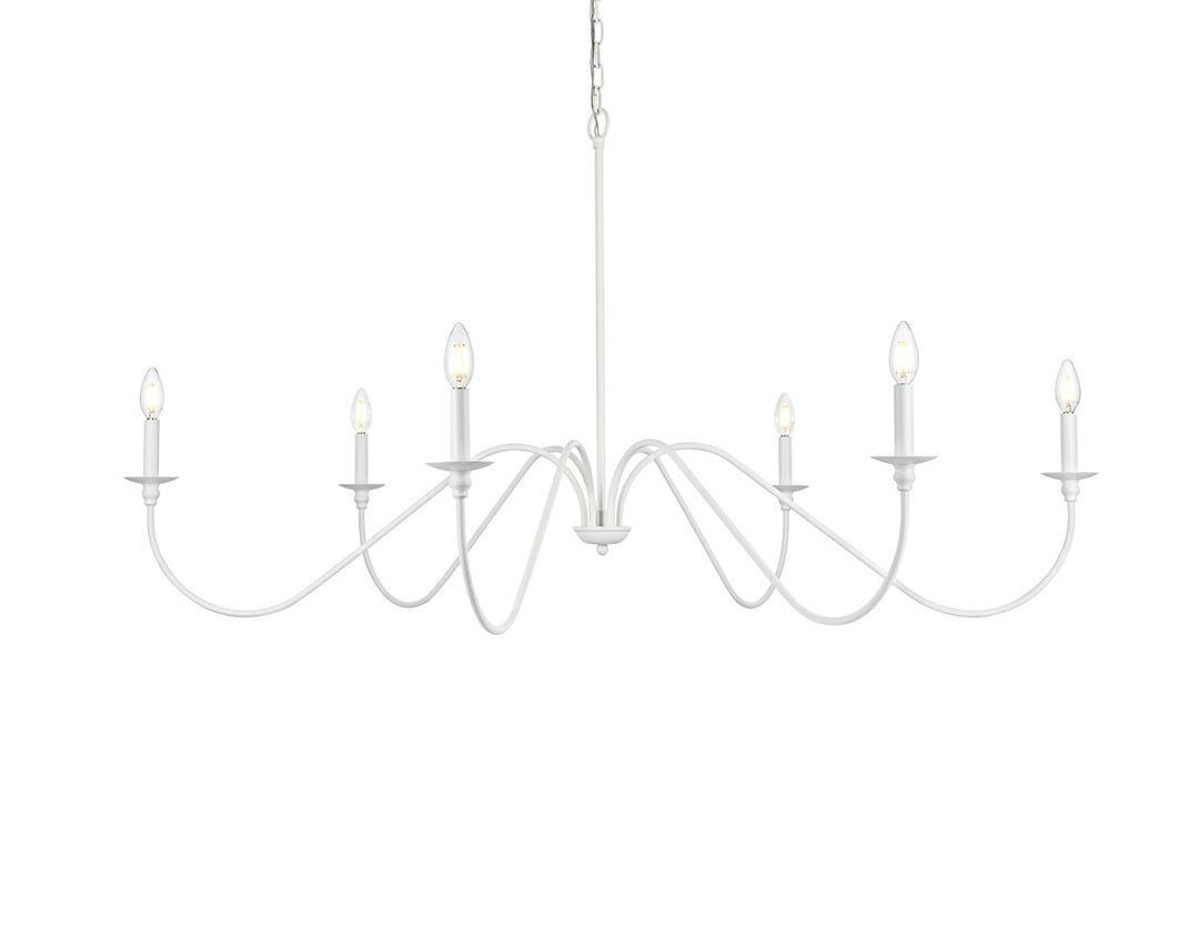54 Inch Chandelier In White