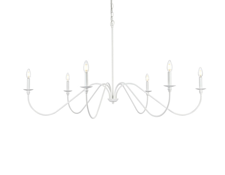 54 Inch Chandelier In White