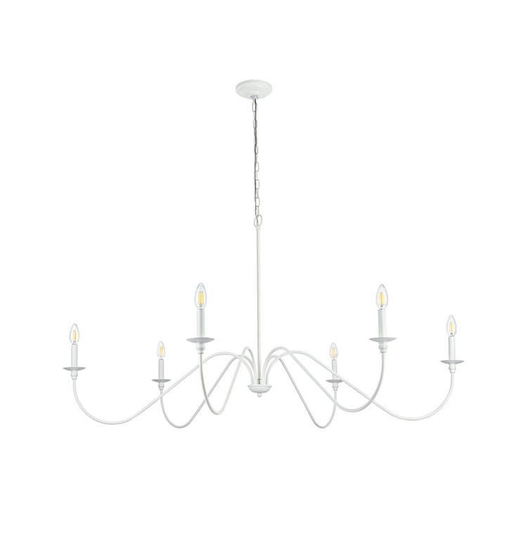 54 Inch Chandelier In White
