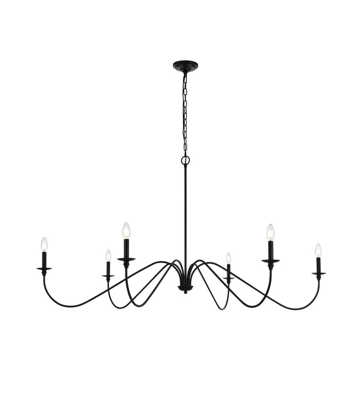 60 Inch Chandelier In Matte Black by Living District