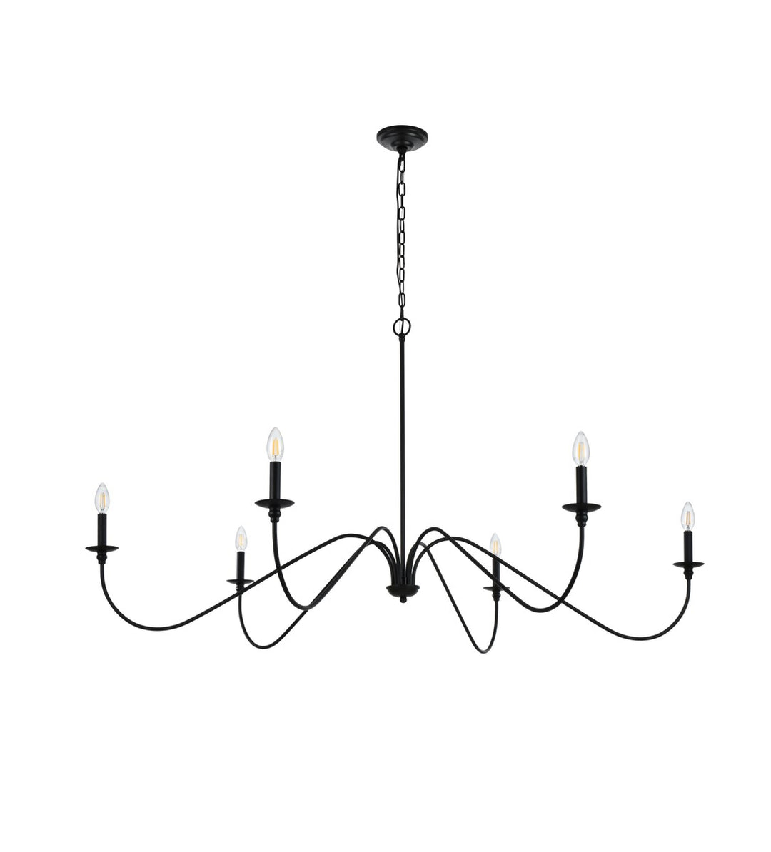 60 Inch Chandelier In Matte Black