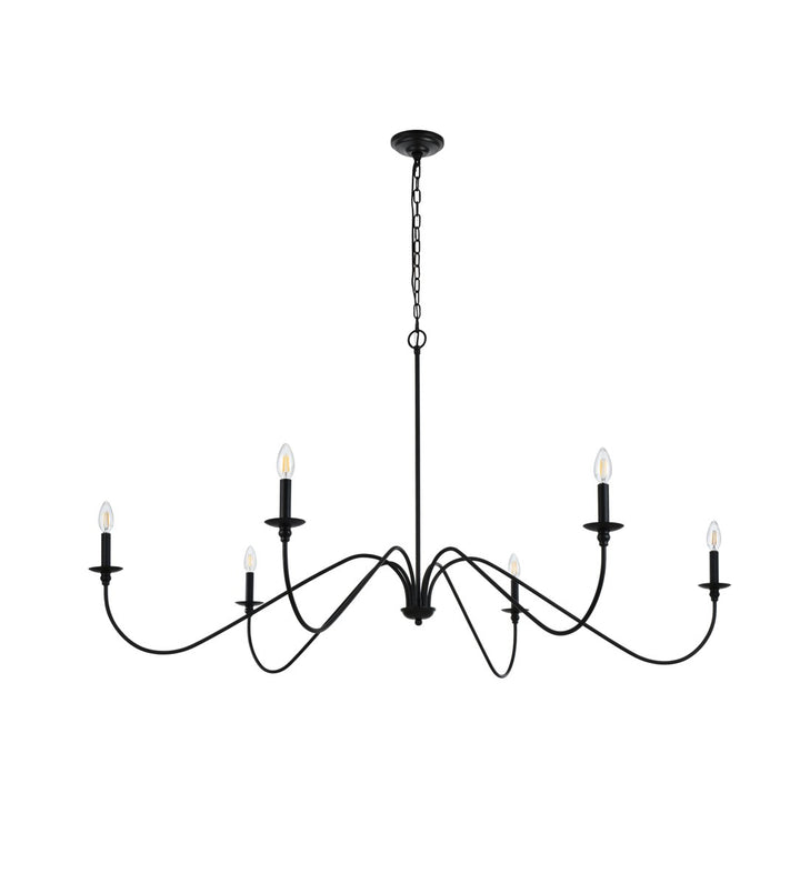 60 Inch Chandelier In Matte Black