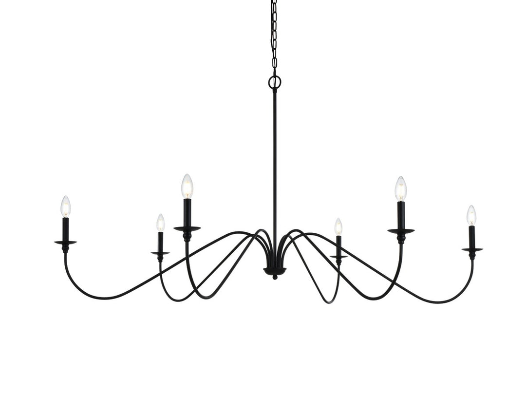 60 Inch Chandelier In Matte Black