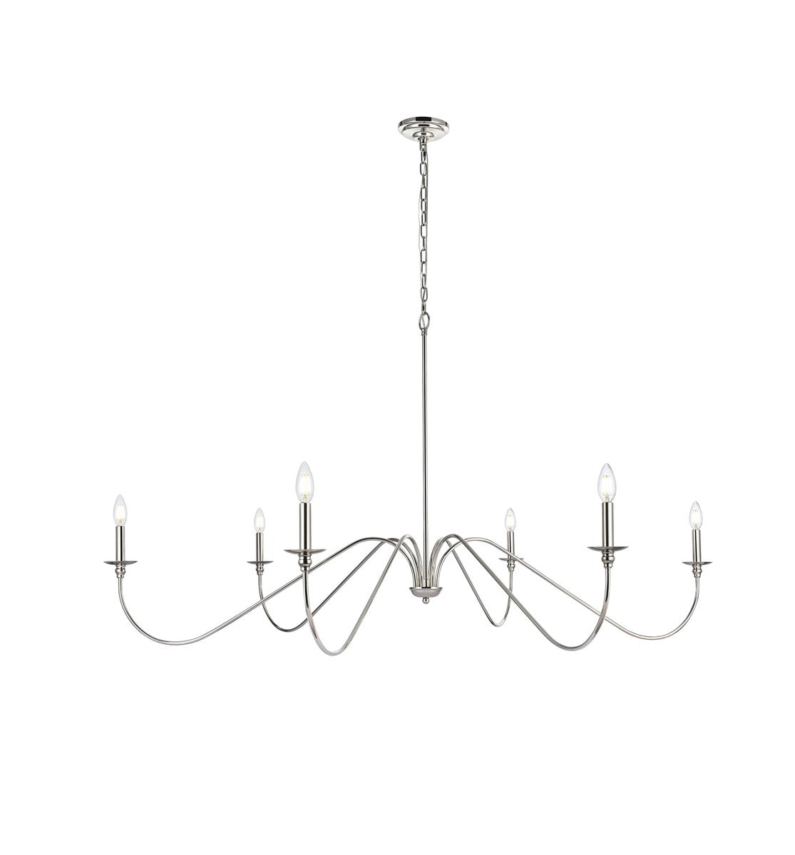 60 Inch Chandelier In Polished Nickel by Living District