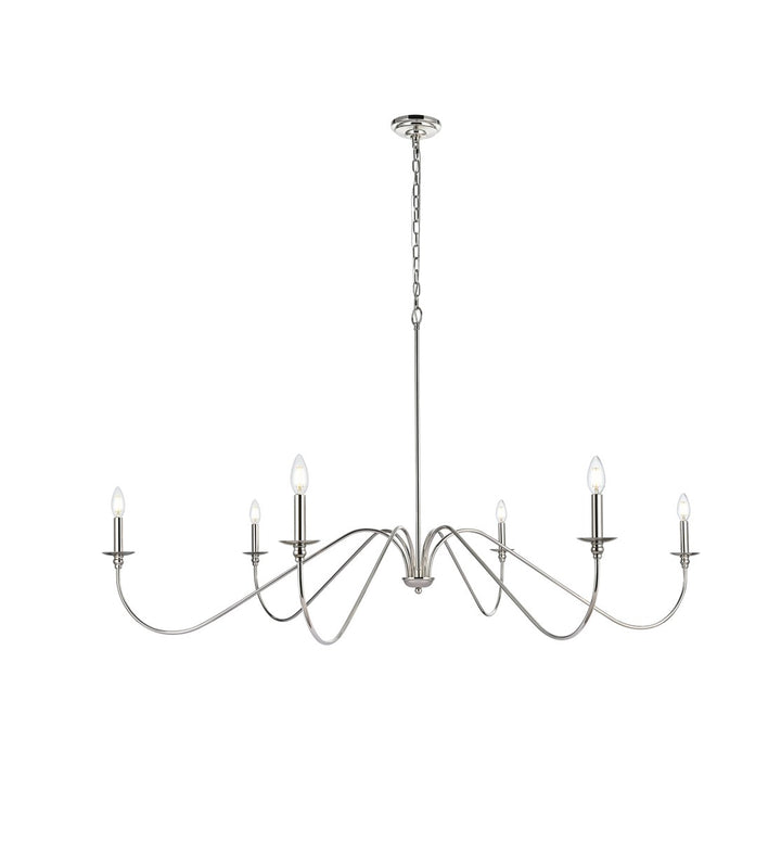 60 Inch Chandelier In Polished Nickel by Living District