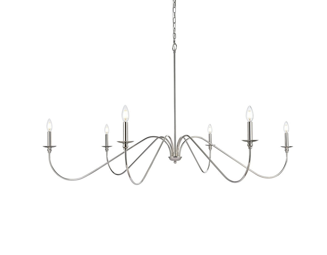 60 Inch Chandelier In Polished Nickel