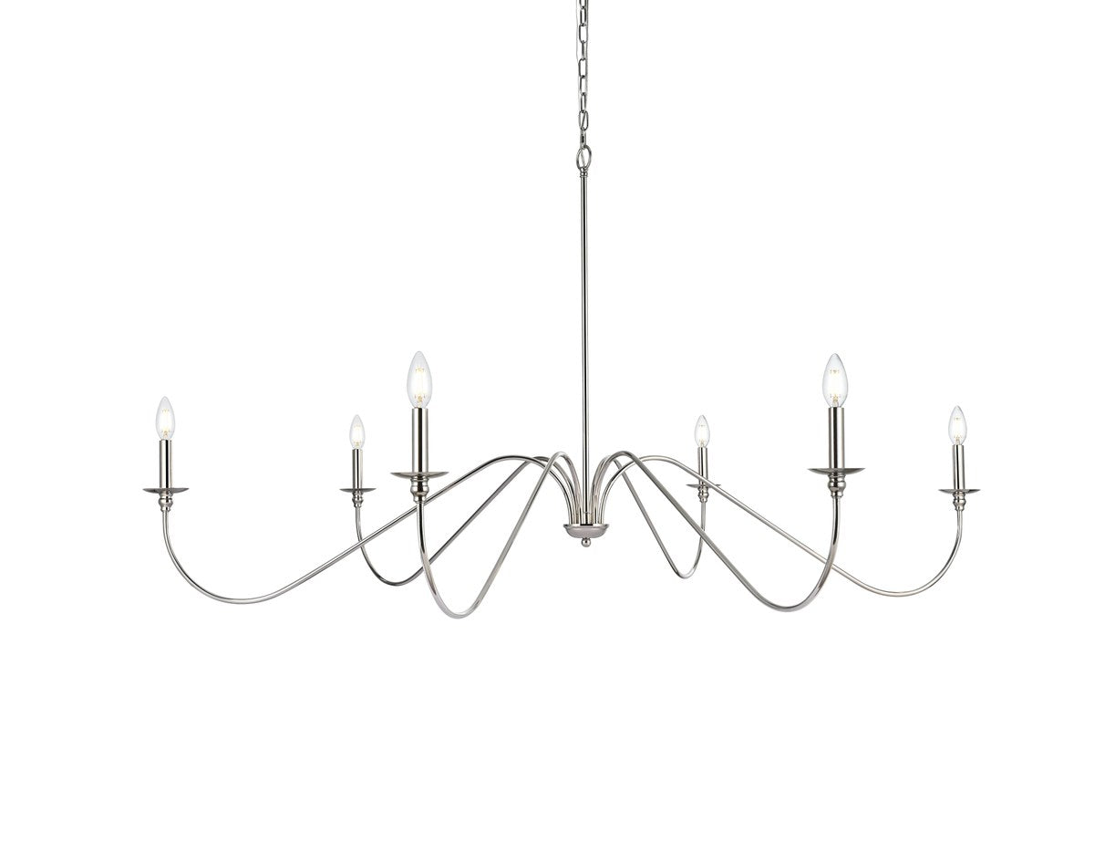 60 Inch Chandelier In Polished Nickel