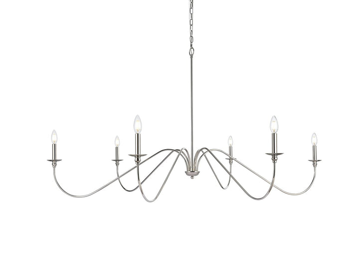 60 Inch Chandelier In Polished Nickel