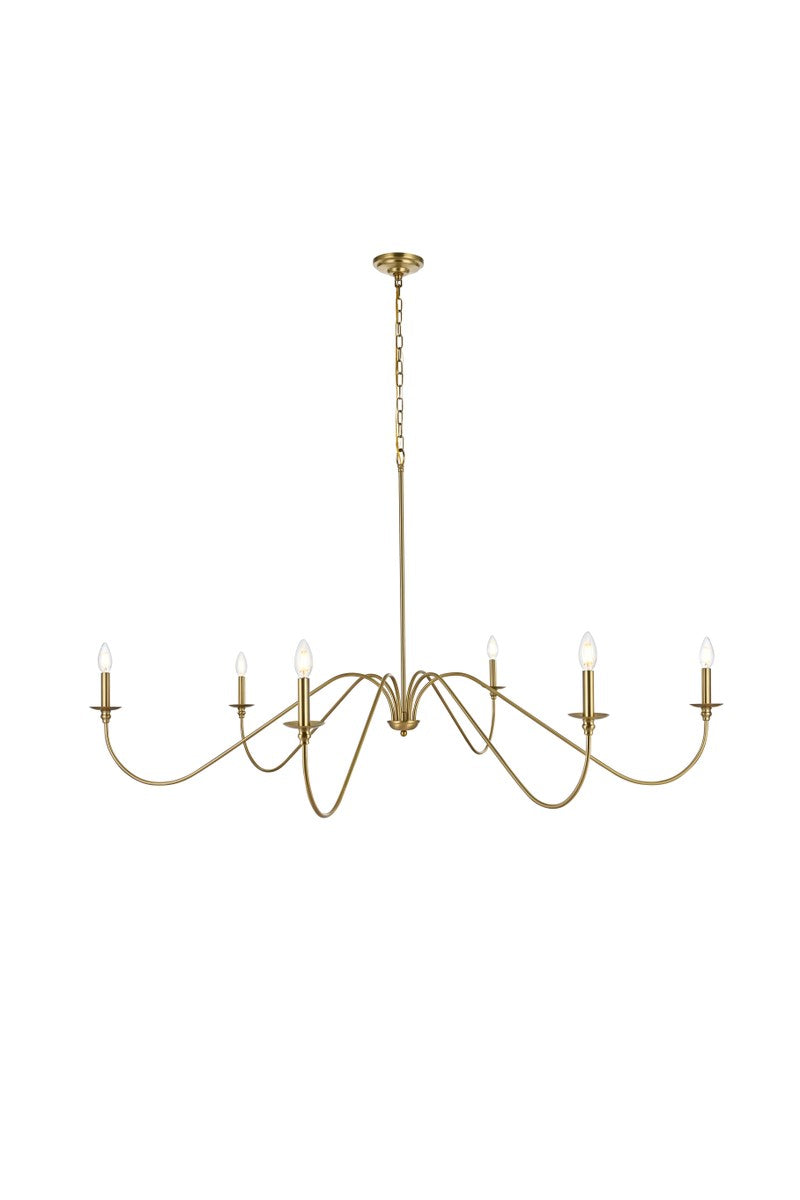 60 Inch Chandelier In Satin Gold by Living District