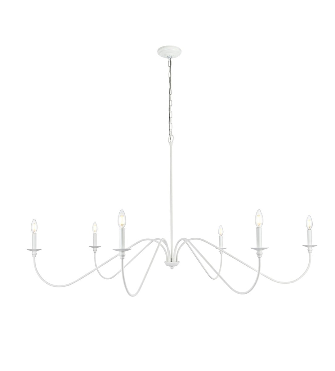 60 Inch Chandelier In White by Living District