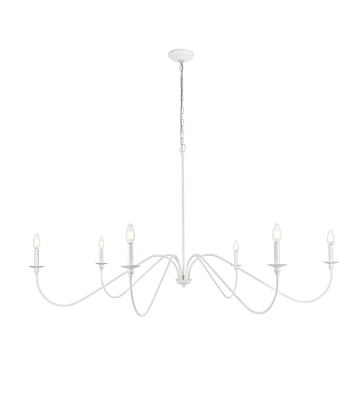 60 Inch Chandelier In White by Living District