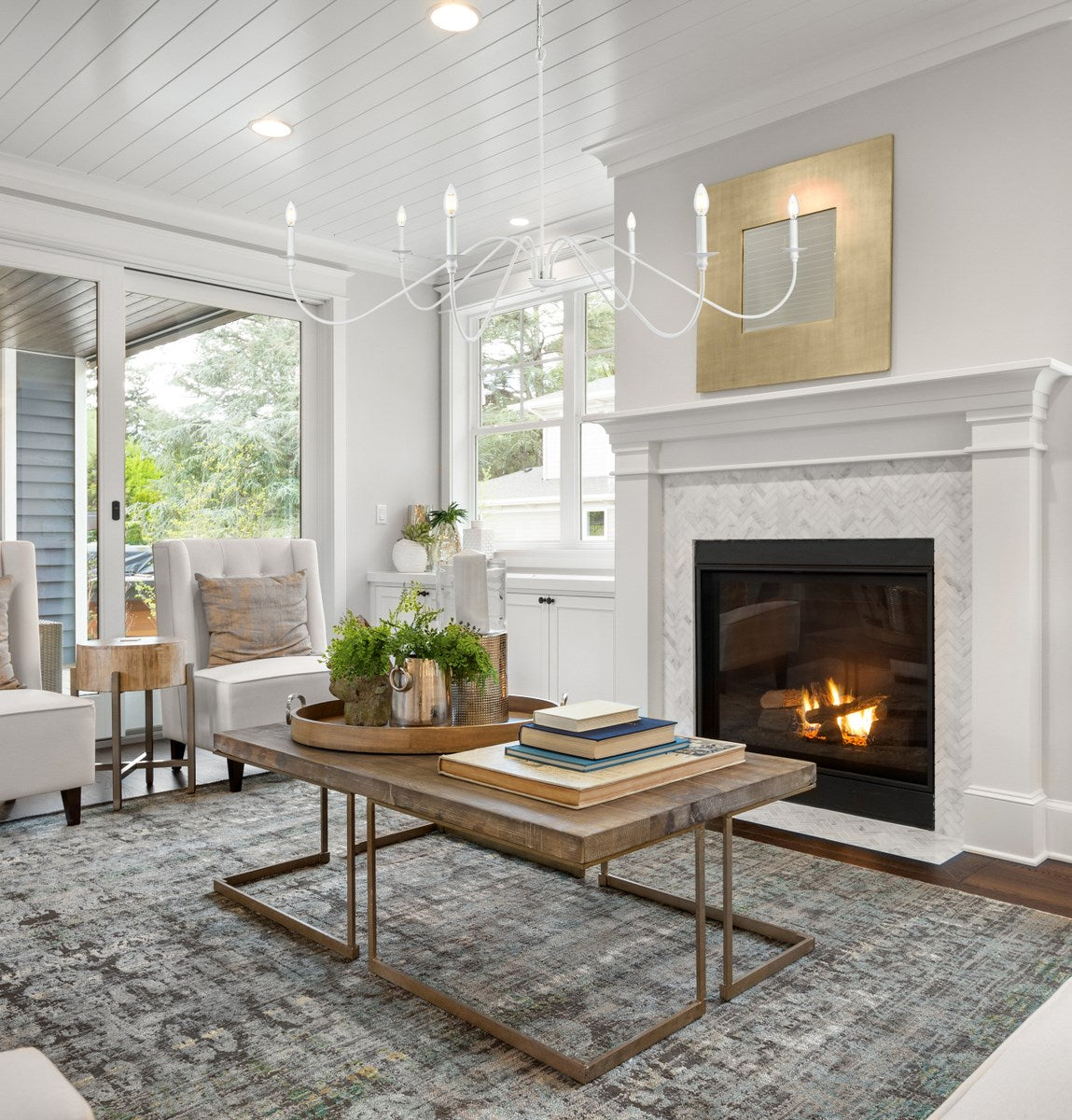 60 Inch Chandelier In White