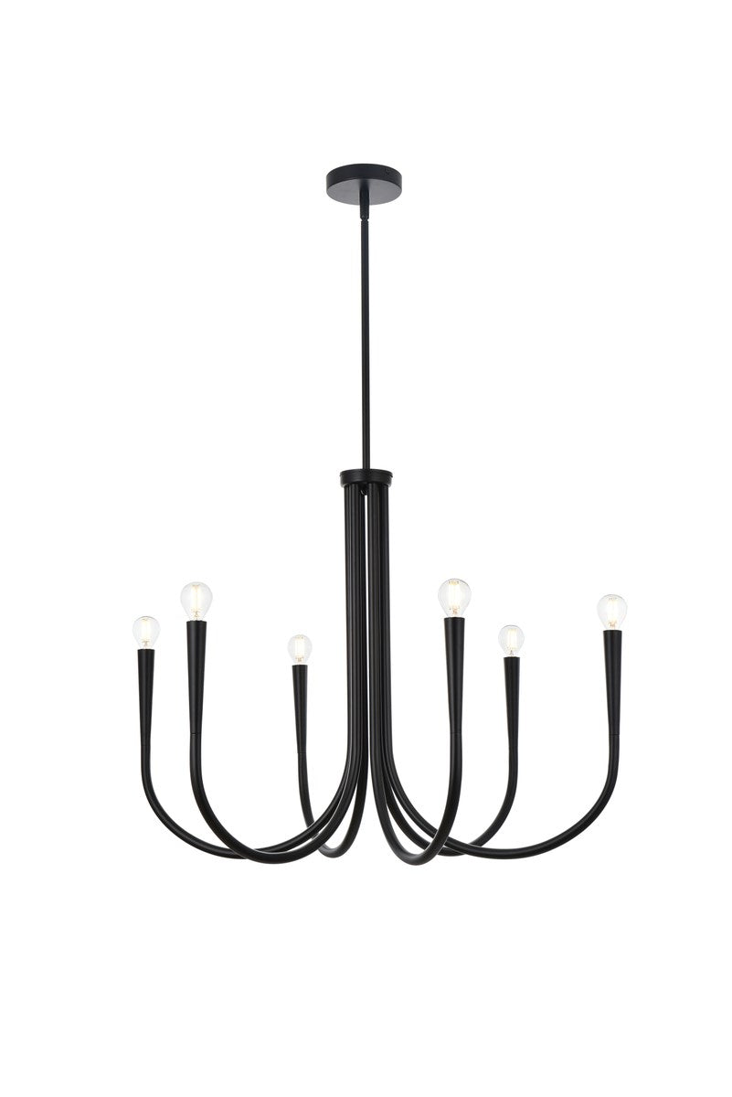 30 Inch Chandelier In Black by Living District