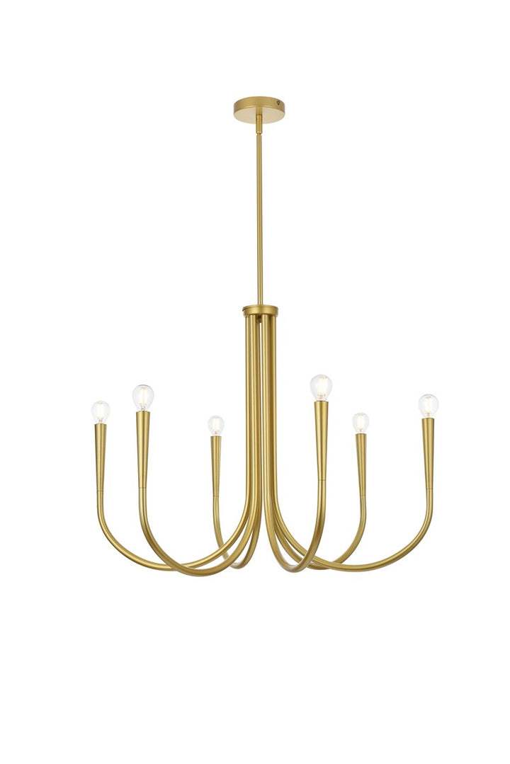 30 Inch Chandelier In Brass by Living District