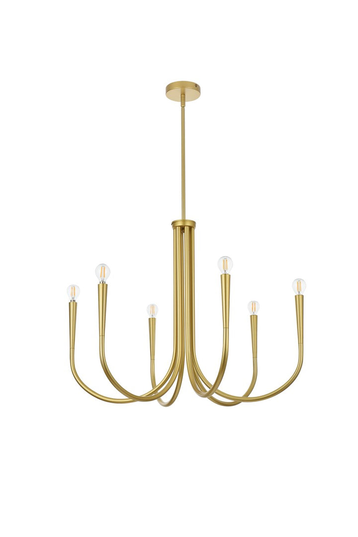 30 Inch Chandelier In Brass