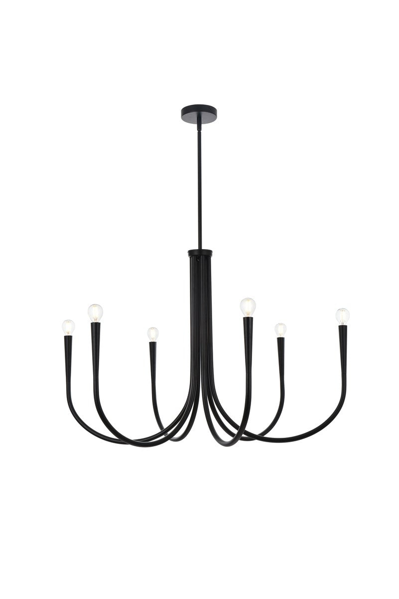 36 Inch Chandelier In Black by Living District