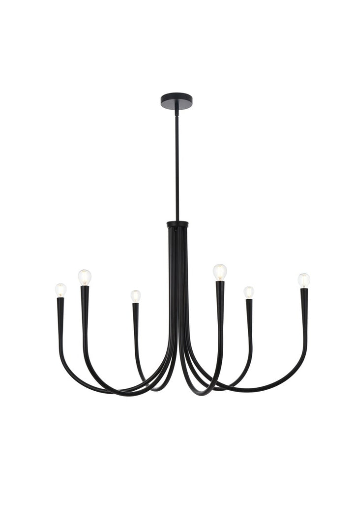 36 Inch Chandelier In Black by Living District