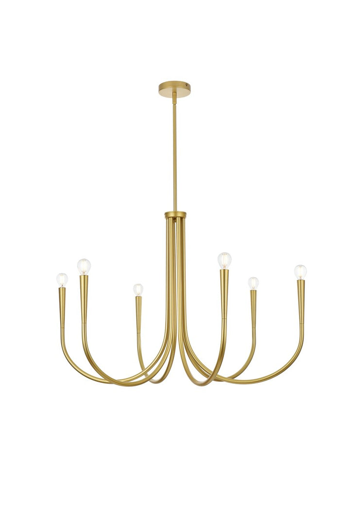 36 Inch Chandelier In Brass by Living District