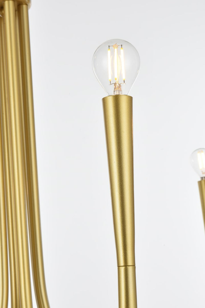 36 Inch Chandelier In Brass