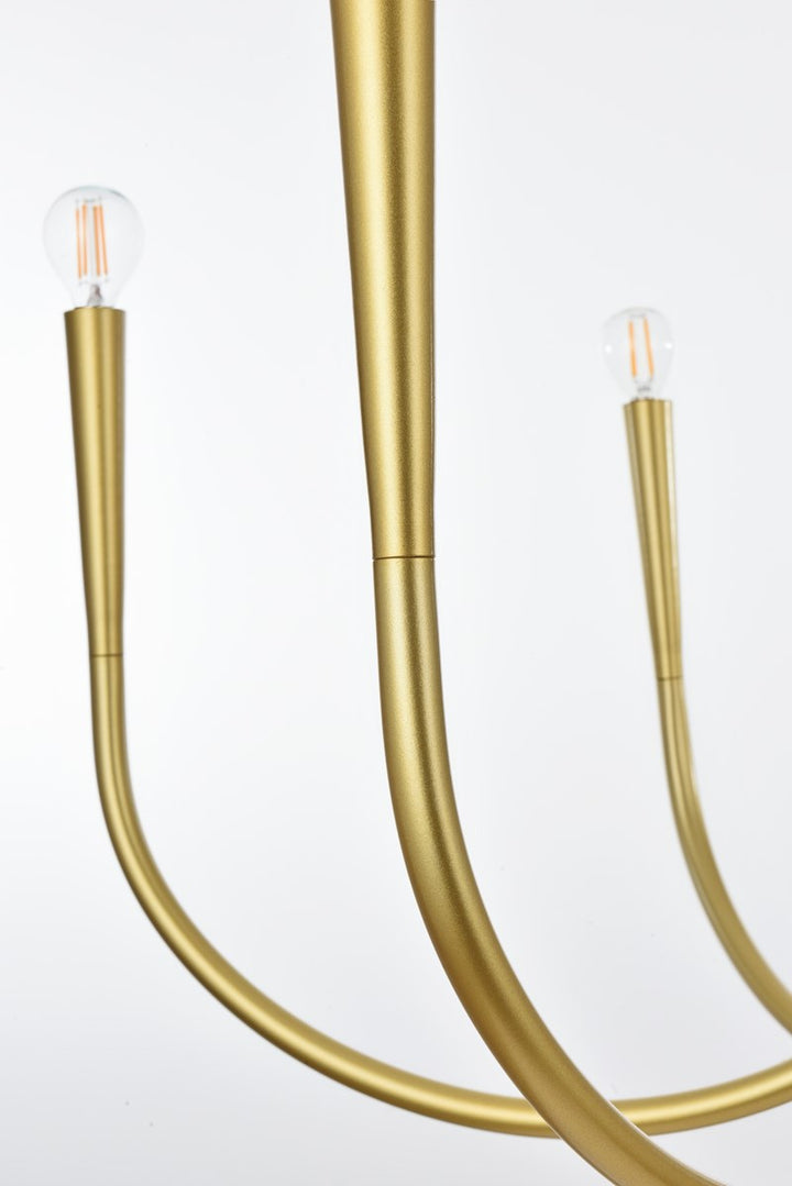 36 Inch Chandelier In Brass