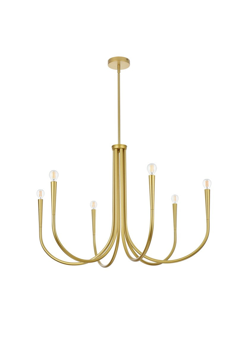 36 Inch Chandelier In Brass