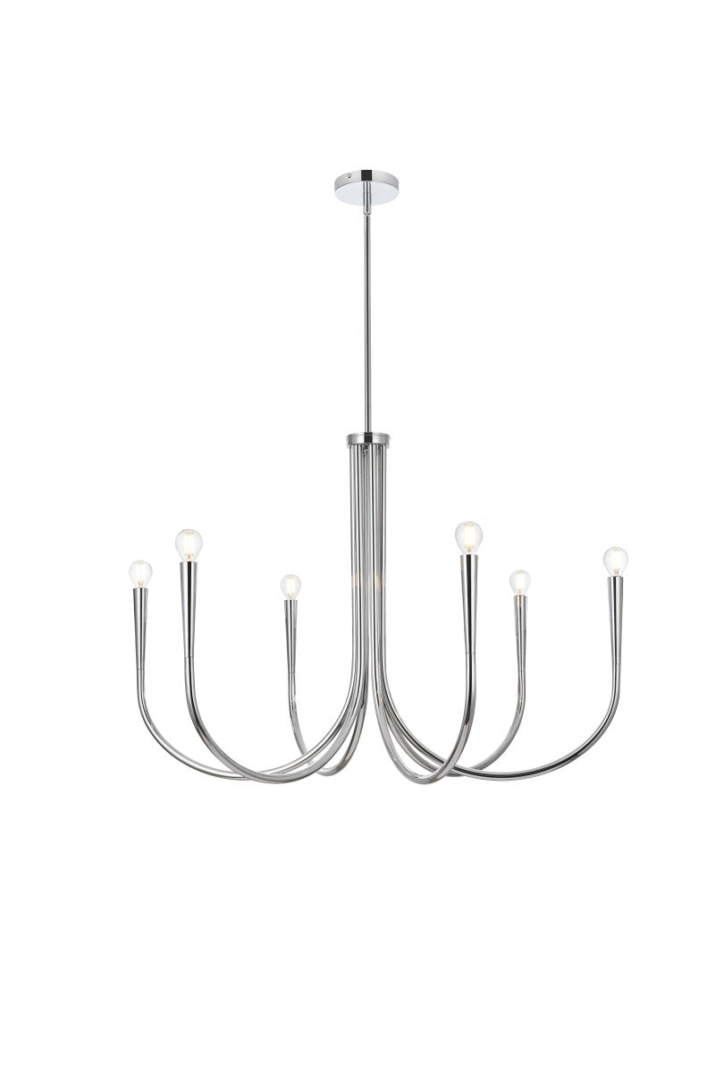36 Inch Chandelier In Chrome by Living District