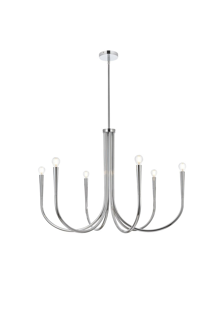 36 Inch Chandelier In Chrome by Living District