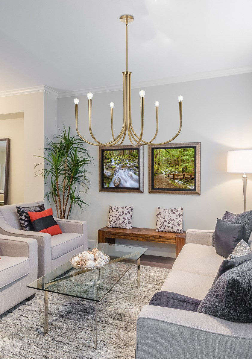36 Inch Chandelier In Gold