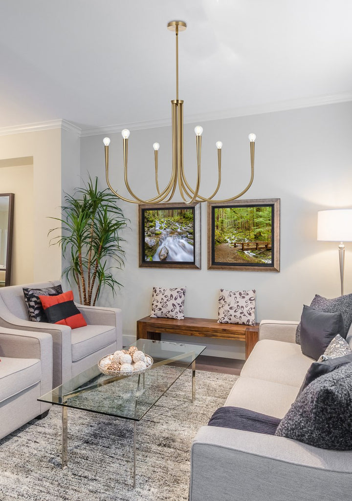 36 Inch Chandelier In Gold
