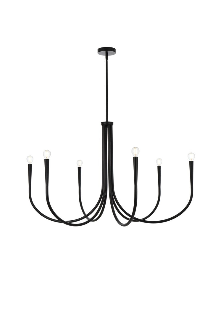 42 Inch Chandelier In Black by Living District