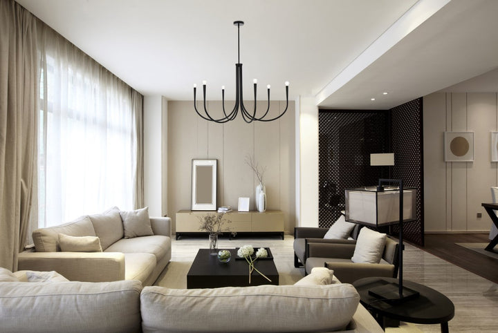 42 Inch Chandelier In Black