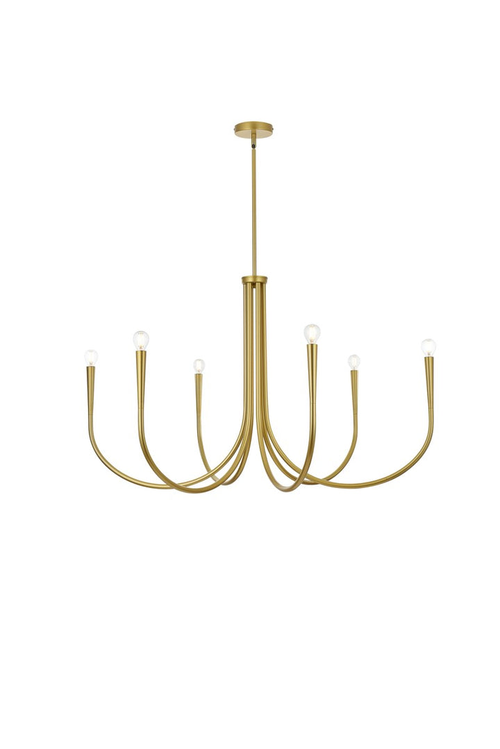 42 Inch Chandelier In Brass by Living District