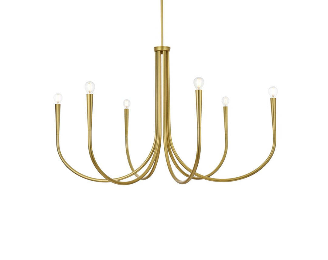 42 Inch Chandelier In Brass