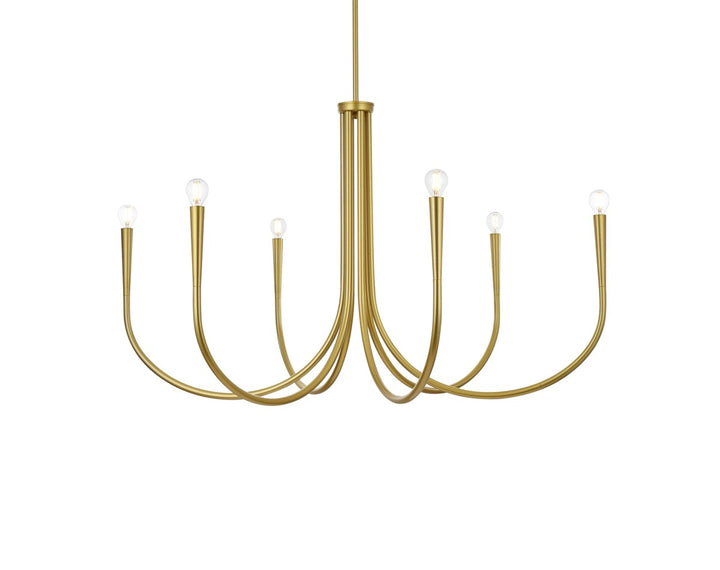 42 Inch Chandelier In Brass