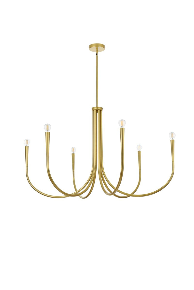 42 Inch Chandelier In Brass