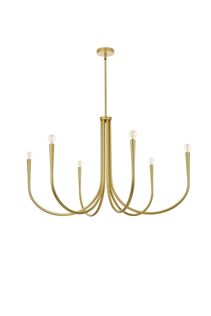 42 Inch Chandelier In Brass