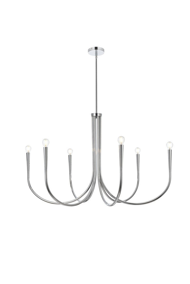 42 Inch Chandelier In Chrome by Living District