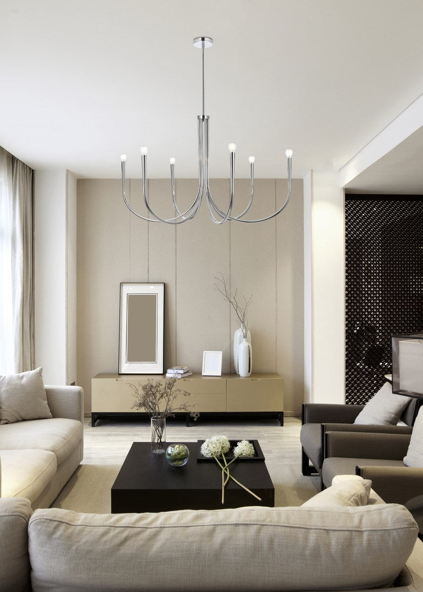 42 Inch Chandelier In Chrome