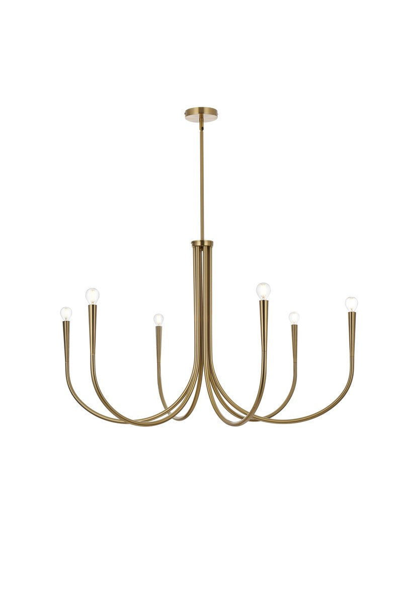 42 Inch Chandelier In Gold by Living District