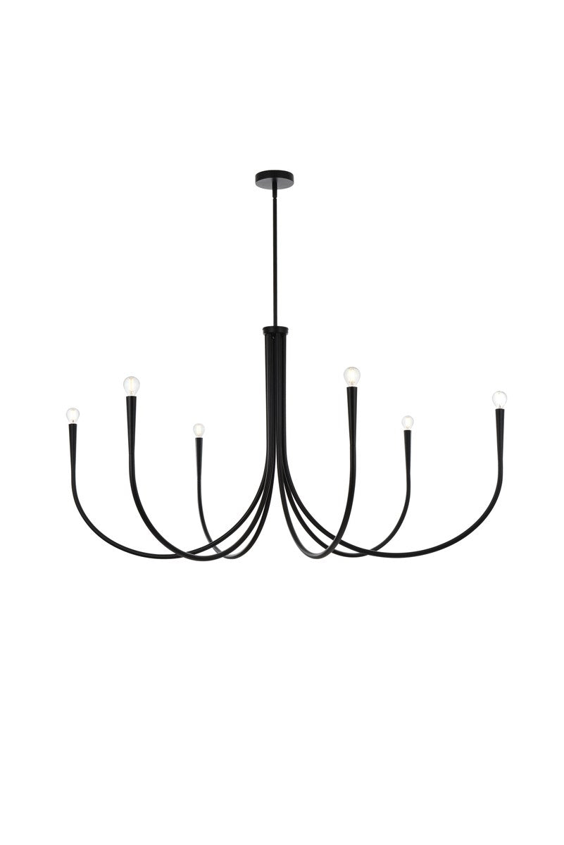 50 Inch Chandelier In Black by Living District