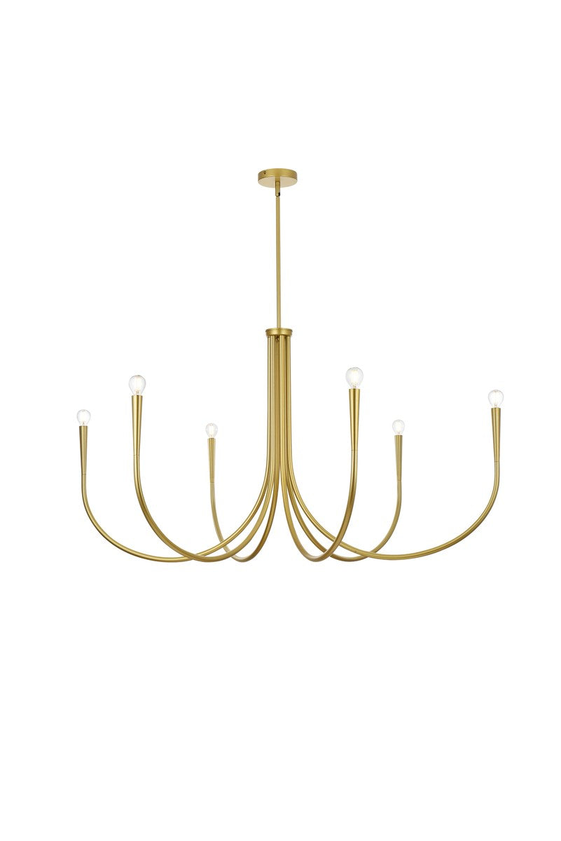 50 Inch Chandelier In Brass by Living District