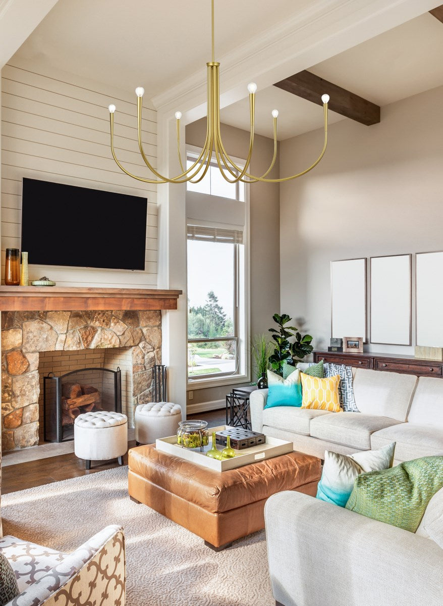50 Inch Chandelier In Brass