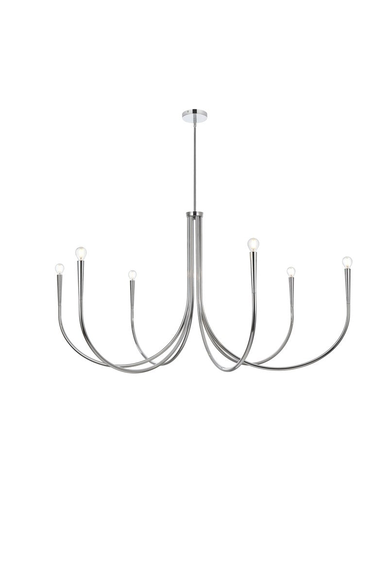 55 Inch Chandelier In Chrome by Living District
