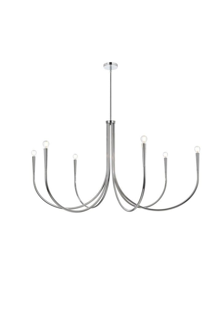 55 Inch Chandelier In Chrome by Living District