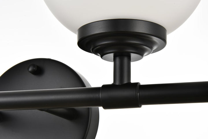 4 Light Black And Frosted White Bath Sconce