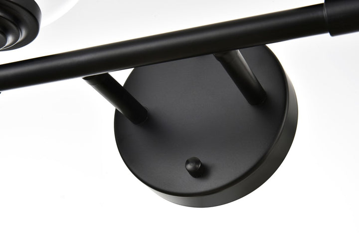 4 Light Black And Frosted White Bath Sconce