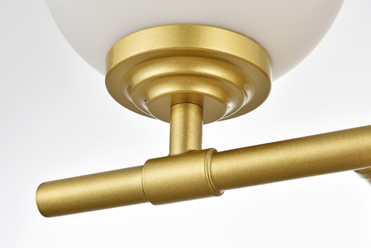 4 Light Brass And Frosted White Bath Sconce