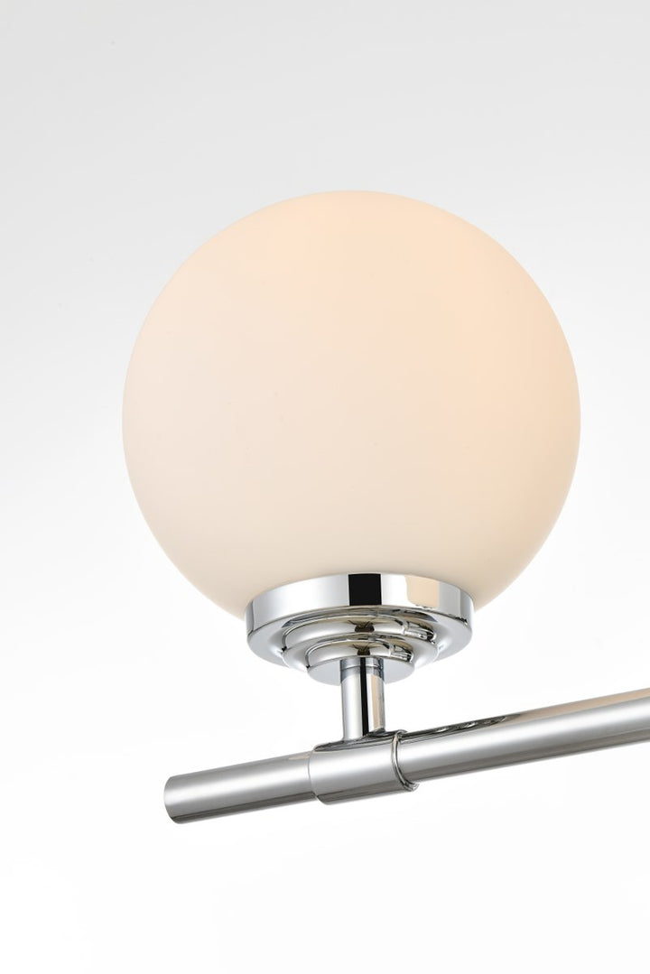 4 Light Chrome And Frosted White Bath Sconce